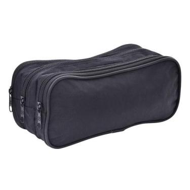 Imagem de Estojo Multiuso All Black Triple Nylon 21X9X11Cm - Win Paper