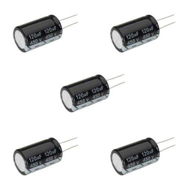 Imagem de 5x Capacitor Eletrolítico 120uf x 450v 105º Kit c/5 Peças - CHIPSCE, 1