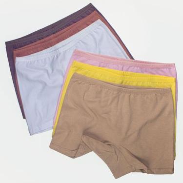Imagem de Kit 8 Calcinha Infantil Menina Short De Algodão Juvenil Conforto - Emp