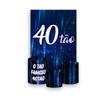 Imagem de Painel De Festa Vertical 1,50 x 2,20 + Trio De Capas Cilindro - 40 Ano