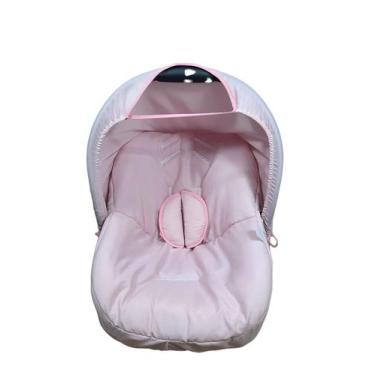 Imagem de Kit Passeio Para Bebê Conforto 4 PeçasLiso - IbiBordadosEnxovais, Rosa