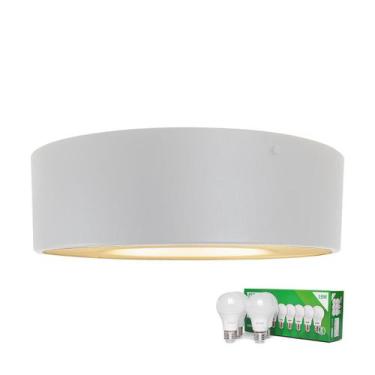 Imagem de Plafon Taschibra Sushi Redondo Com 4 Lâmpadas 3000K Bivolt, Branco