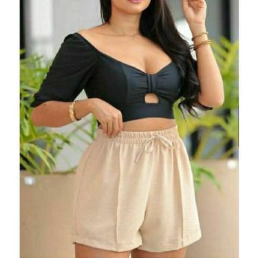 Imagem de short feminino duna basico leve na  verao social - AHSTEX