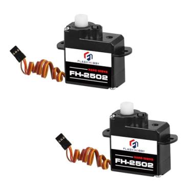Imagem de FLASH HOBBY 2PCS Plastic Gear Servo FH2502 2G Micro Servo Kit Compatible for RC Helicopter Airplane Car Boat & Robot Parts(JR Plug)
