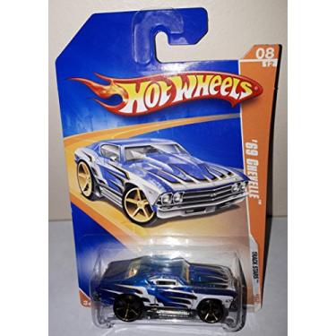 Imagem de HOT WHEELS 2009 Track Stars 062/190 '69 azul chevelle com branco e dourado - rodas traseiras gordas - carro 08 de 12
