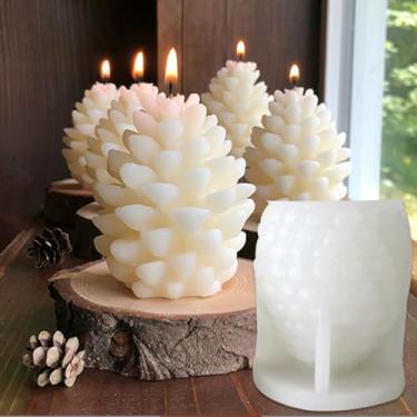 Imagem de Molde de silicone para velas de pinha de Natal, molde de sabonete, tema de Natal, resina e concreto, suprimentos para bricolage, molde de ornamento, mesa de outono, decoração de casa, 1 peça