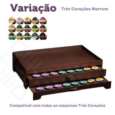 Imagem de Bandeja porta capsula cantinho do café grande mdf reforçado com 2 gave