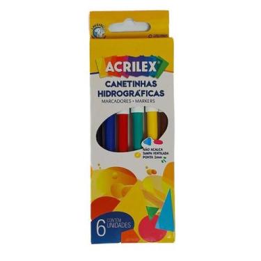 Imagem de Canetinha Hidrográfica - Contém 6 Unidades - ACRILEX
