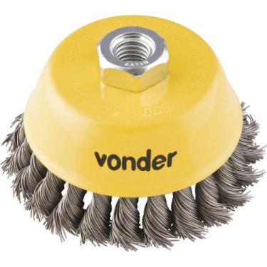 Imagem de Escova copo 3" torcida aco carbono vonder
