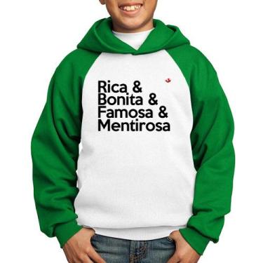 Imagem de Moletom Infantil Rica & Bonita & Famosa & Mentirosa - Foca na Moda, Br