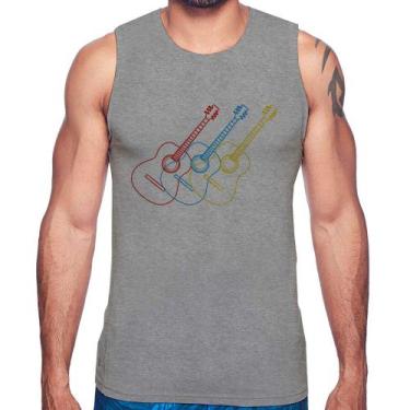 Imagem de Regata Violão Cores - Foca na Moda, Cinza, GGG