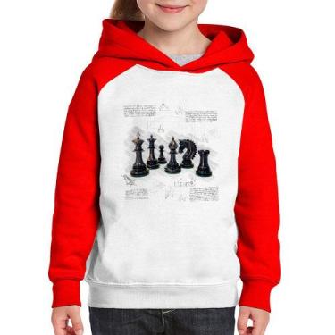 Imagem de Moletom Infantil Xadrez - Foca na Moda, Branco, Vermelho, 10