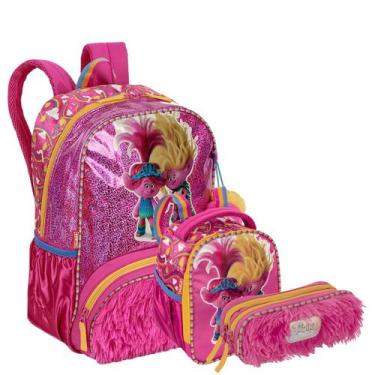 Imagem de Kit Mochila de Costas G + Lancheira + Estojo Trolls Sisters - Sestini,