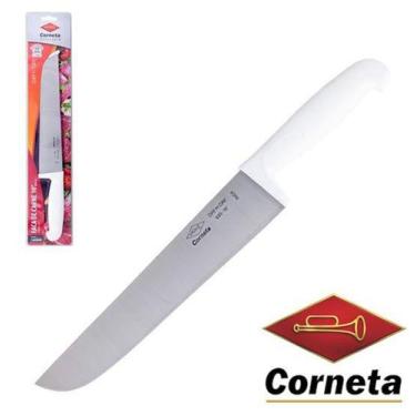Imagem de Faca de Carne de Inox 10'' Cabo Plastico Branco - Corneta Cutelaria/We