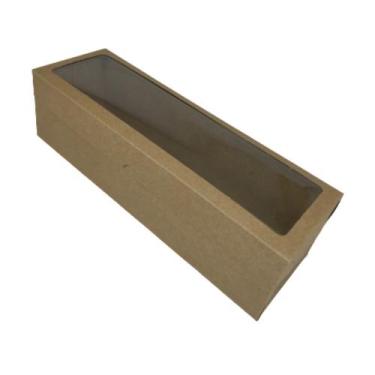 Imagem de Caixa De Presente Kraft Com Visor 35x11x9,5 - 60 Uni - Salvo Embalagen