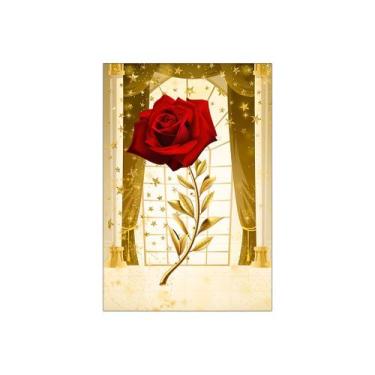 Imagem de Painel De Festa Vertical 1,50 x 2,20 - Flor Efeito Brilhos Dourados 01