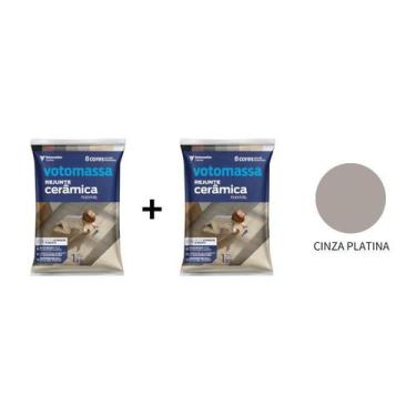 Imagem de Kit 2 Sacos De Rejunte Cerâmica Votomassa Cinza Platina 1Kg - Votoran