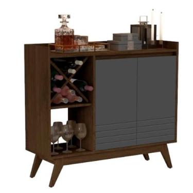 Imagem de Buffet iaris com adega cedro/cinza - Village Móveis