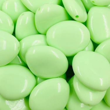 Imagem de Miçanga Passante Oval Verde 30x25mm 10pçs Bijuterias 50g - Macall