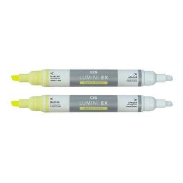 Imagem de Kit 2 Marca Texto Ponta Dupla Apagável Lumini EX CIS Amarelo