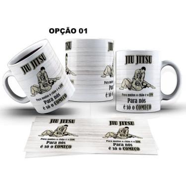 Imagem de Caneca 325ml Jiu-Jitsu Brasileiro Artes Maciais Luta - LARANJA E MIMOS