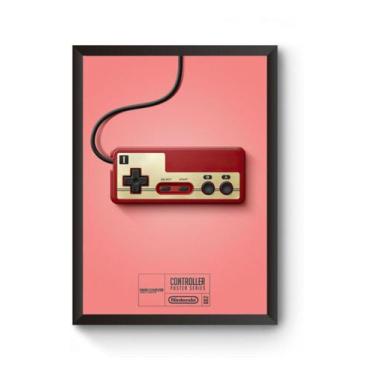 Imagem de Poster Moldurado Game Retrô Controle Famicon Quadro - Fanarte