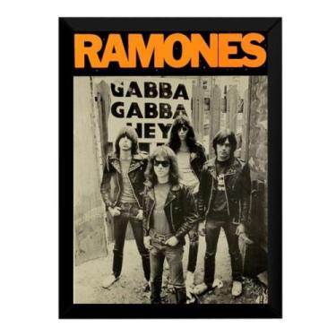 Imagem de Quadro Banda Ramones Punk Rock Foto Arte Poster Moldurado - Fanarte