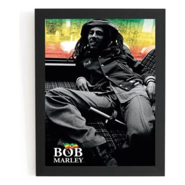 Imagem de Poster Com Moldura Rasta Bob Marley Reggae Quadro 44x32cm - Fanarte