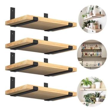 Imagem de Prateleira com Par de Mão Francesa Reforçada 80x50x20 Moderno De Metal