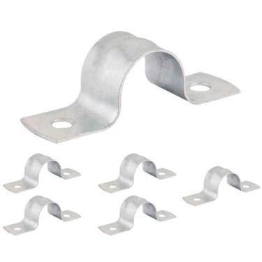 Imagem de Kit 6 Abraçadeira Tipo U De Aço Fixação De Canos Tubos 1/2" 20mm - Bri