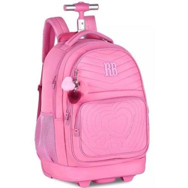 Imagem de Mochila Escolar de Rodinhas Rebecca Bonbon RB24673 Rosa - Clio STYLE