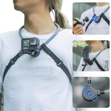 Imagem de SUREWO Suporte magnético de colar de pescoço para GoPro, suporte de colar de selfie POV compatível com GoPro Hero 13/12/11/10/9/8/7 preto, DJI Osmo Action 5 pro/4/3/2, Insta 360 X4/X3