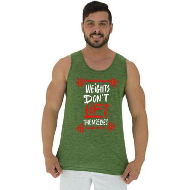 Imagem de Regata Clássica Masculina MXD Conceito Weights Don't Lift, M, Verde cl