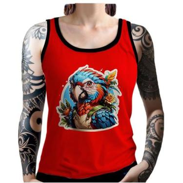 Imagem de Regata Camiseta Tshirt Sticker Arara Colorida Ave Natureza 4 - Enjoy S