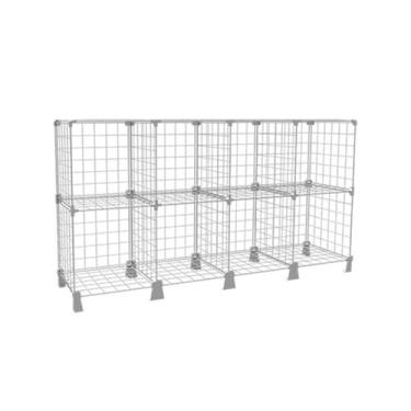 Imagem de Estante Balcão 8 Nichos Expositor Aramado Prateleira Baixa Horizontal 