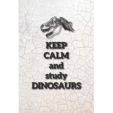 Imagem de Eikland - Notes: Dinosaur saying Keep Calm study Dinosaurs - Notebook 6x9 dot grid
