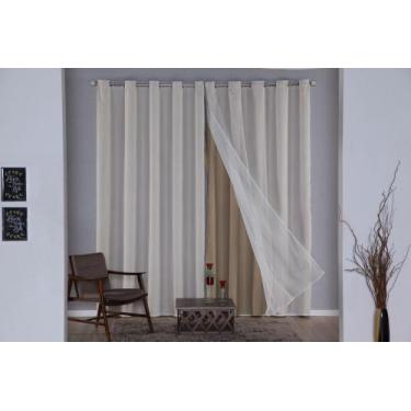 Imagem de Cortina dublin sofisticada blackout com voil - essencia, cinza