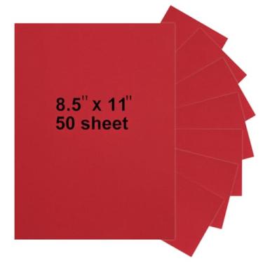 Imagem de 50 peças de cartolina vermelha de 21,5 x 28 cm, papel de convite em branco para impressão, capa de 33,6 kg, 200 g/m²