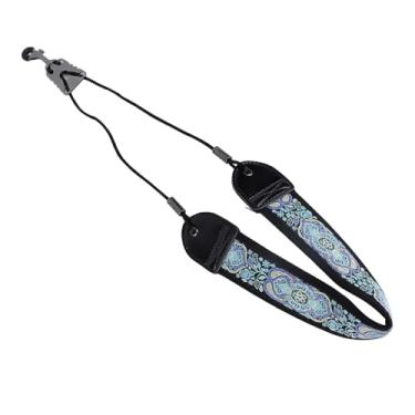 Imagem de Correia de Pescoço de Saxofone Bordado, Alça de Pescoço de Sax Correia de Couro de Saxofone Bordado Acolchoada para Sax Alto Tenor Acessórios de Instrumento Ajustáveis (TS‑07