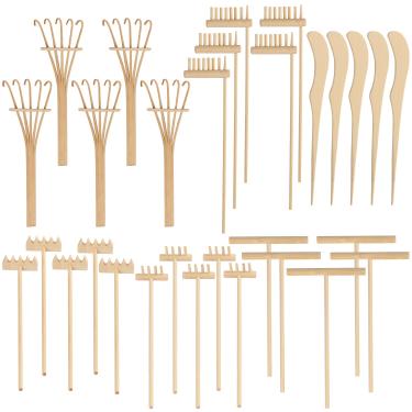 Imagem de GNIEMCKIN 30 Peças de Ferramentas de Jardim Zen de Areia Faça Você Mesmo, Mini Conjuntos de Ancinhos de Jardim Zen para Serenidade E Meditação Espiritual, Acessórios de Jardim Zen Elegantes E de Bom G