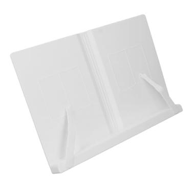 Imagem de Suporte de Leitura Ajustável, Suporte de Livro de Mesa Multifuncional para Celular Tablet, Notebook, Design Ergonômico para Reduzir o Estresse No Pescoço e Nas Costas (Branco)
