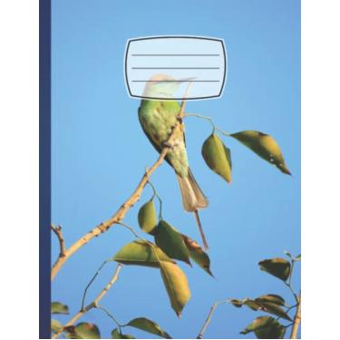 Imagem de Composition Notebook: Green Bee Eater Bird, New Del 8.5 x 11 Inches, 110 Pages Composition Notebook, Wide Ruled Paper Book, Back To School Notebook For Elementary, College, Study Notes