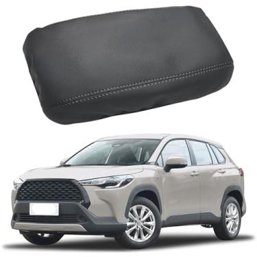 Imagem de Bilisin Capa de console central compatível com Toyota Corolla Cross 2022 2023 2024 2025 acessórios à prova d'água capa de tampa do console intermediário capa protetora de couro PU (rosca preta)