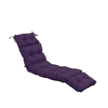 Imagem de QILLOWAY Almofada para espreguiçadeira interna/externa, almofadas de substituição sazonais primavera/verão. (Roxo)