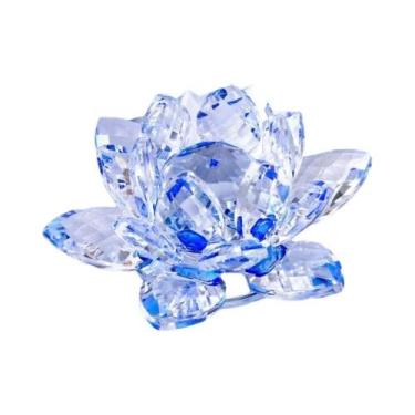 Imagem de Peso de Papel Flor de Lótus em Quartzo Cristal - Decoração Feng Shui p