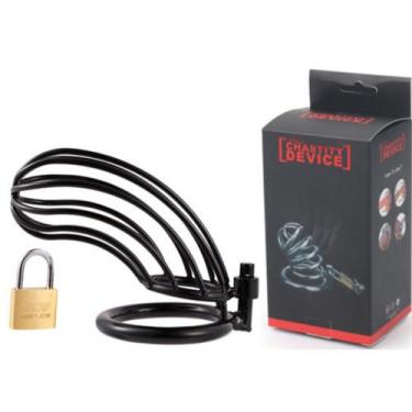 Imagem de Cinto de Castidade Masculino Vazado Cor Preta   CHASTITY DEVICE