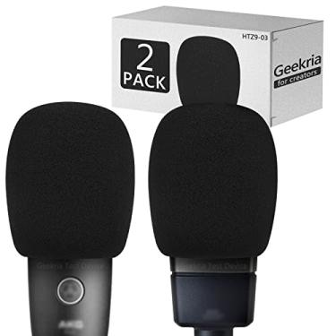 Imagem de Geekria para criadores de espuma para para-brisas compatível com AKG P120, P220, P420, P820, C3000, C414 XLS, C414 XLII Capa de espuma antipop para microfone, capa de vento de microfone, filtro de