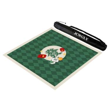Imagem de Tapete De Mahjong Antiderrapante E Redutor De Ruído Para Mesas, Tapete De Mesa Quadrado Grosso Mah Jong Para Jogos De Cartas E Tabuleiro De Pôquer, Com Bolsa De Transporte(Green,23.62x23.62 in)