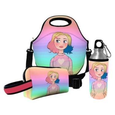 Imagem de Kit Escolar Infantil Lancheira Térmica + Necessaire Plus + Squeeze de Alumínio – ISOPRENE – Me-Unissex