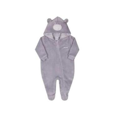 Imagem de Macacão Pelo Bebê Menino Inverno Capuz Bordado Paraiso 14526-Masculino